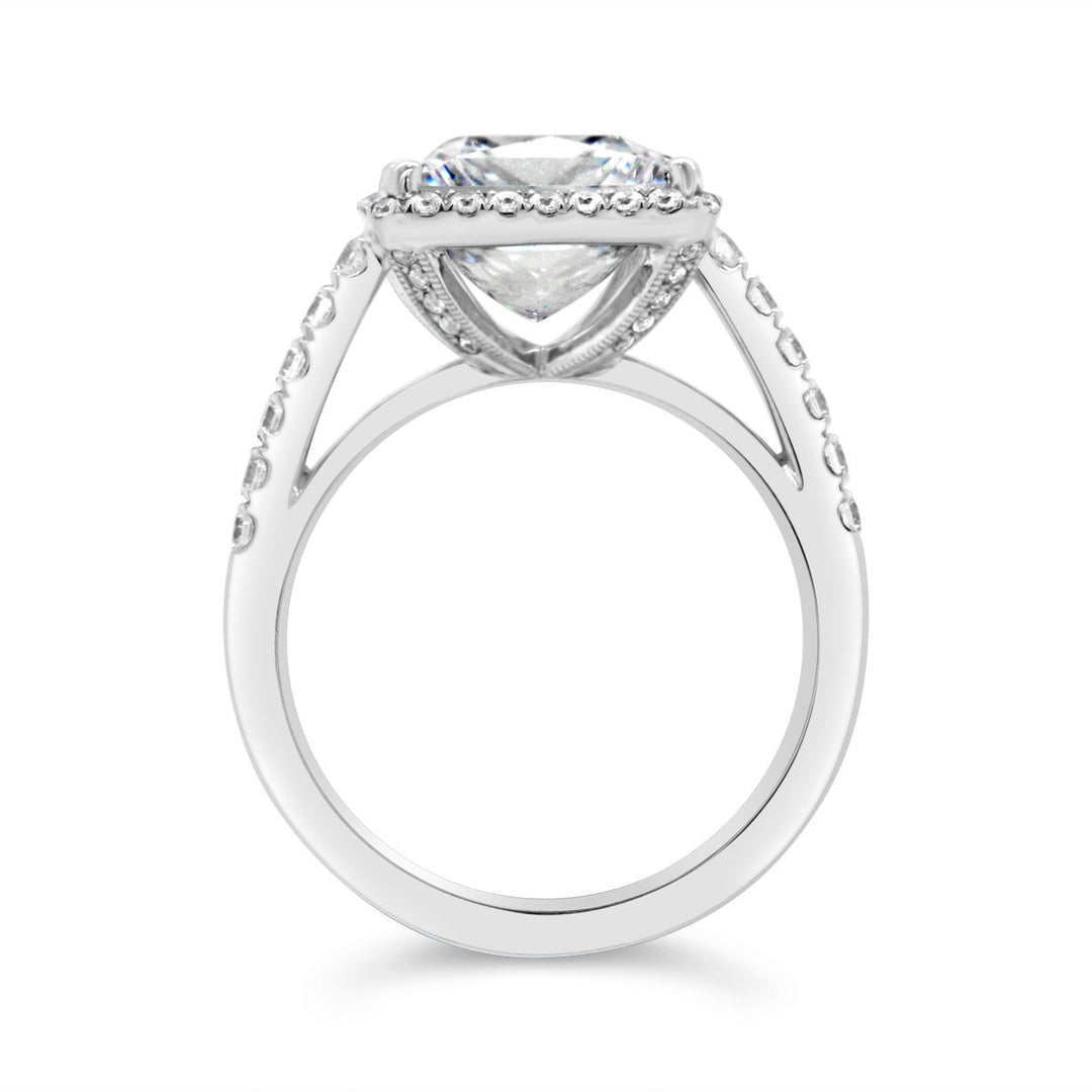 Princess Cut Diamond Halo Engagement Ring - YJC3493R