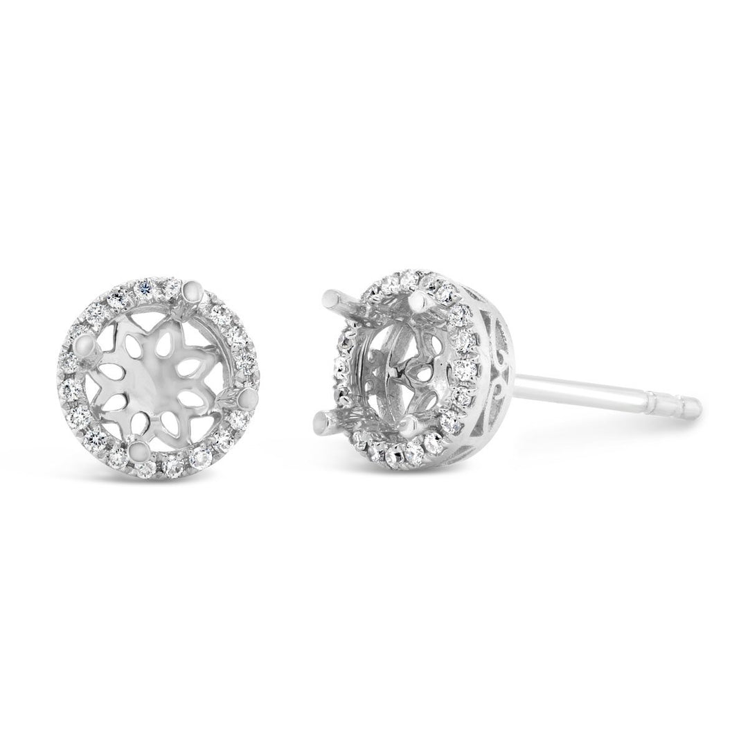 18K White Gold Semi-mount Diamond Earrings - YJM4843E