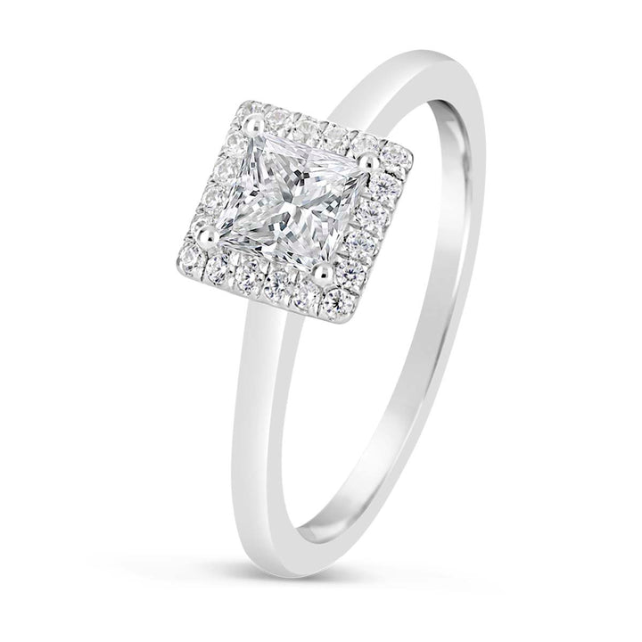 Modern Diamond Halo Engagement Ring - YJA2580R-PC