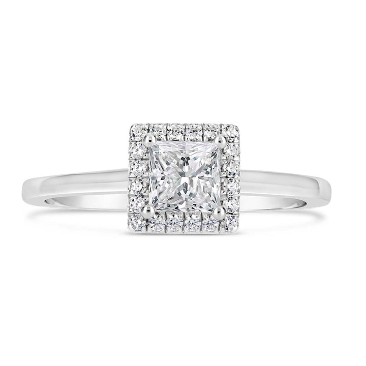 Modern Diamond Halo Engagement Ring - YJA2580R-PC