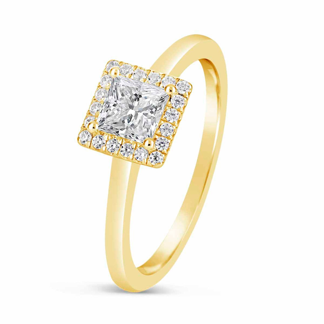 Modern Diamond Halo Engagement Ring - YJA2580R-PC