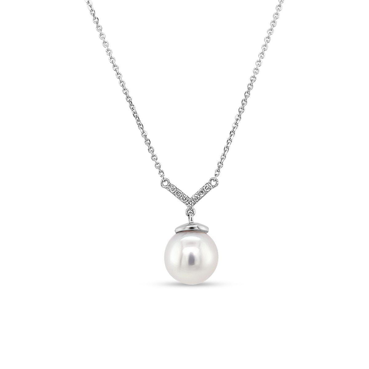 14K Black Akoya good Cultured Pearl & Diamond Pendant