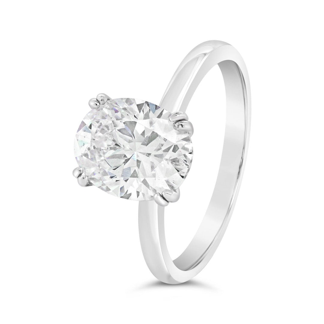 Solitaire Dimond Engagement Ring with Hidden Halo and Split Prongs - YJC3537R