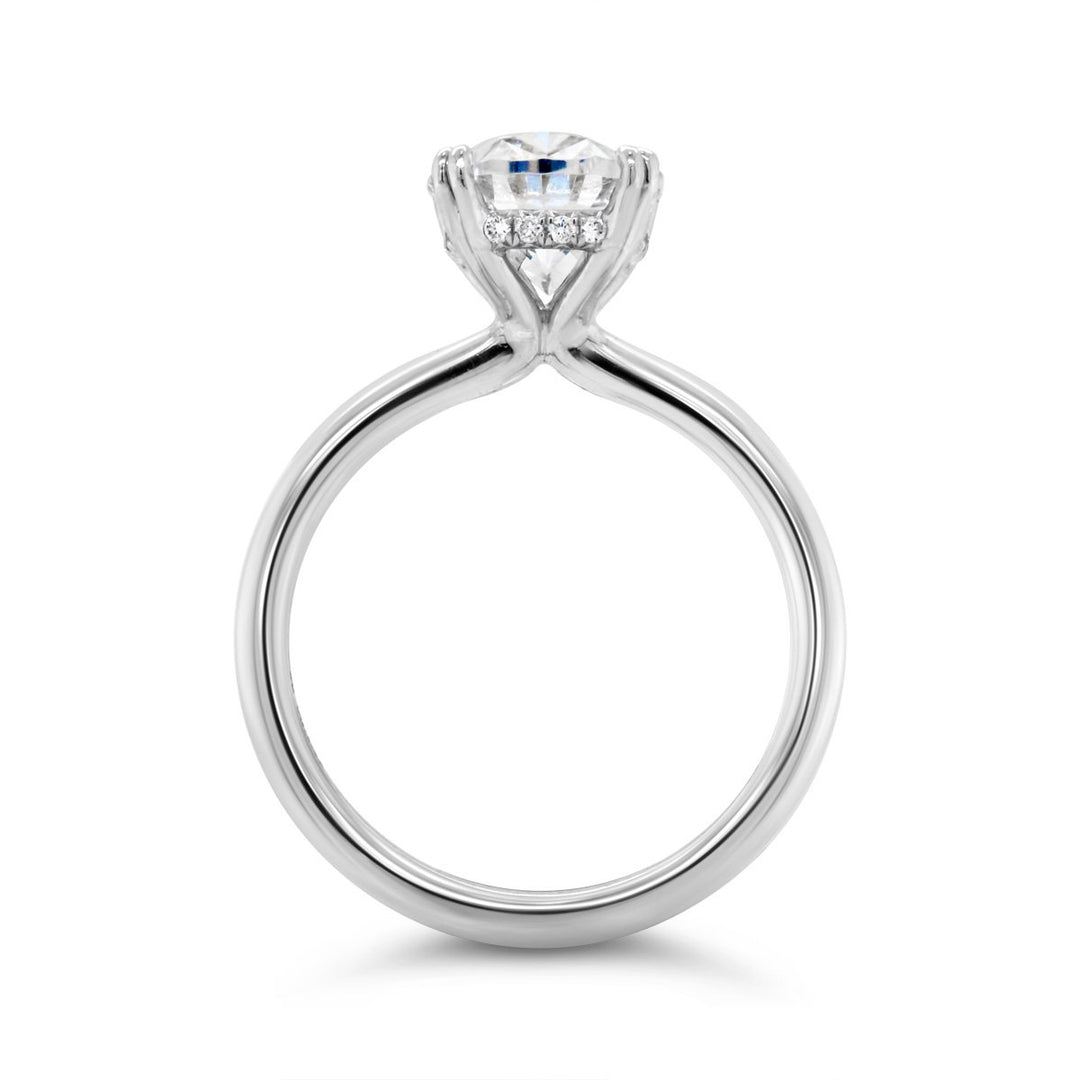 Solitaire Dimond Engagement Ring with Hidden Halo and Split Prongs - YJC3537R