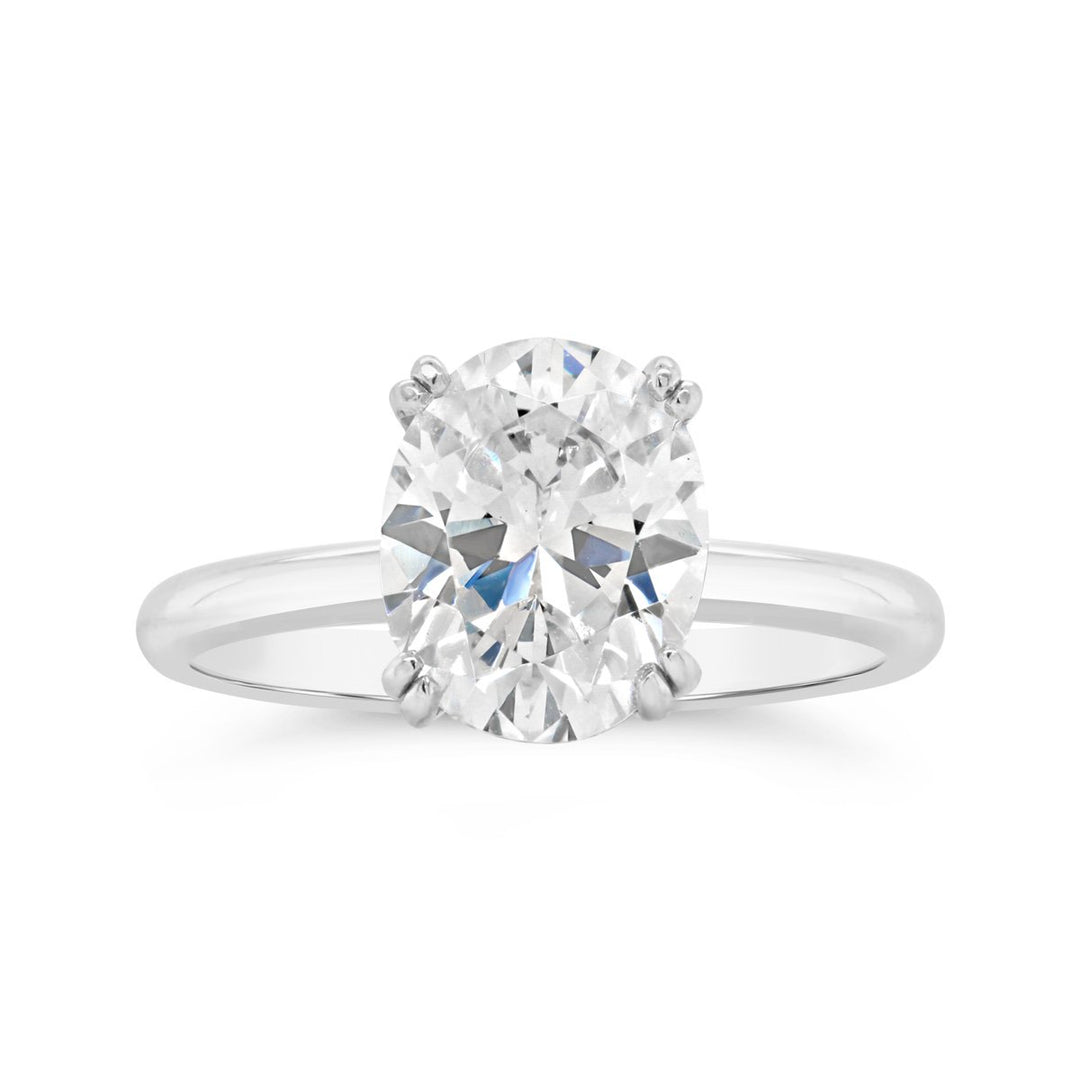 Solitaire Dimond Engagement Ring with Hidden Halo and Split Prongs - YJC3537R