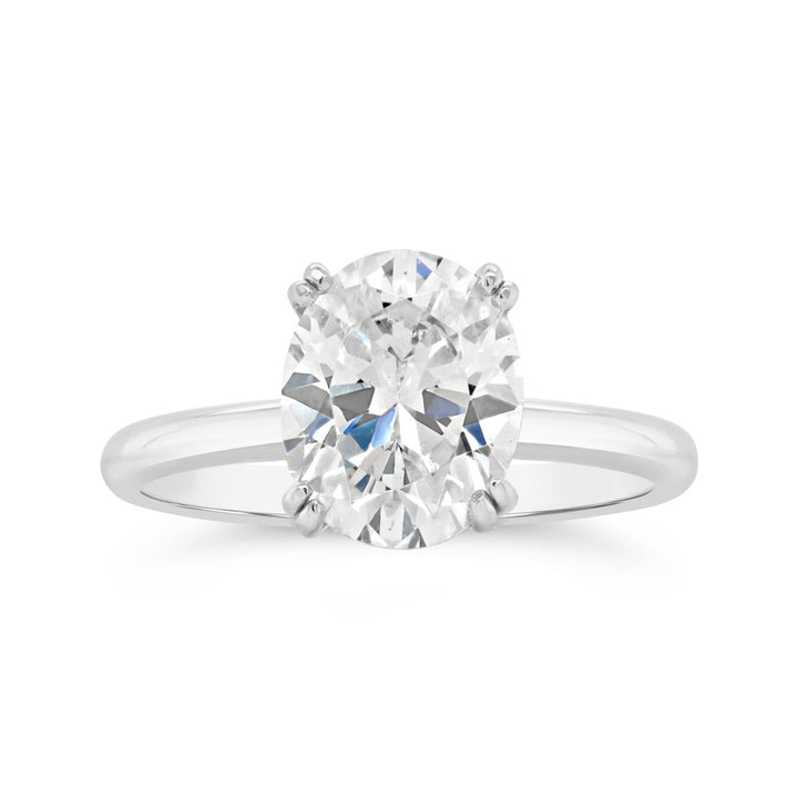 Solitaire Dimond Engagement Ring with Hidden Halo and Split Prongs - YJC3537R