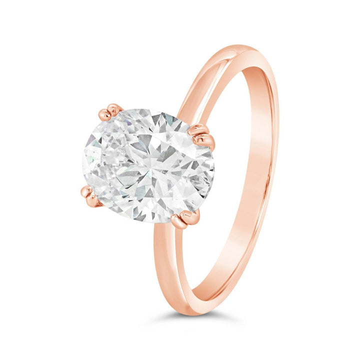 Solitaire Dimond Engagement Ring with Hidden Halo and Split Prongs - YJC3537R