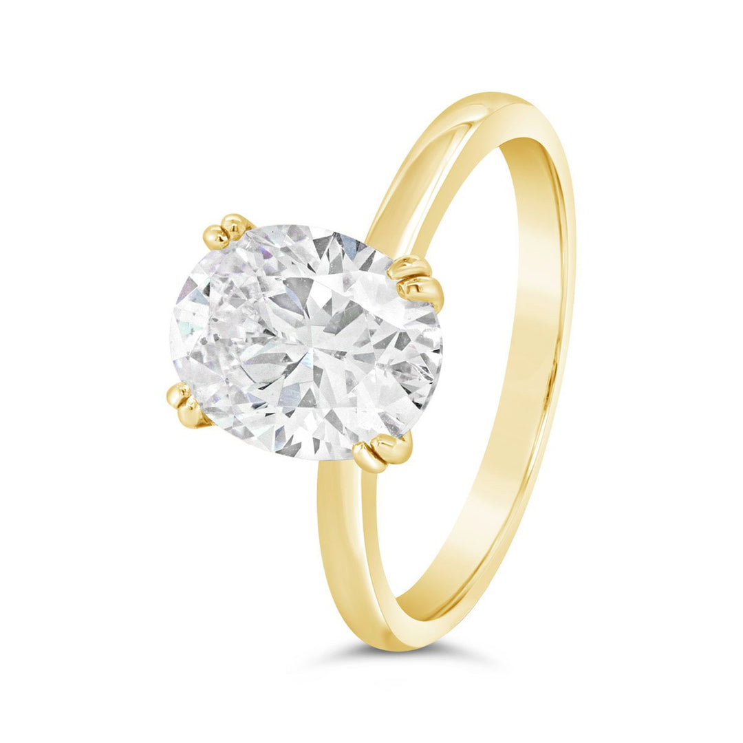 Solitaire Dimond Engagement Ring with Hidden Halo and Split Prongs - YJC3537R