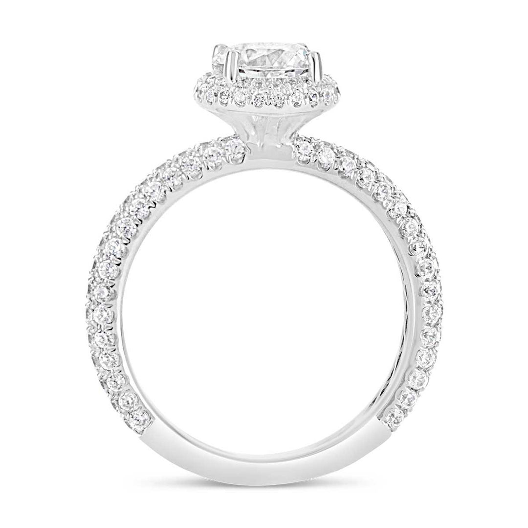 Diamond Halo  Engagement Ring - ACB012