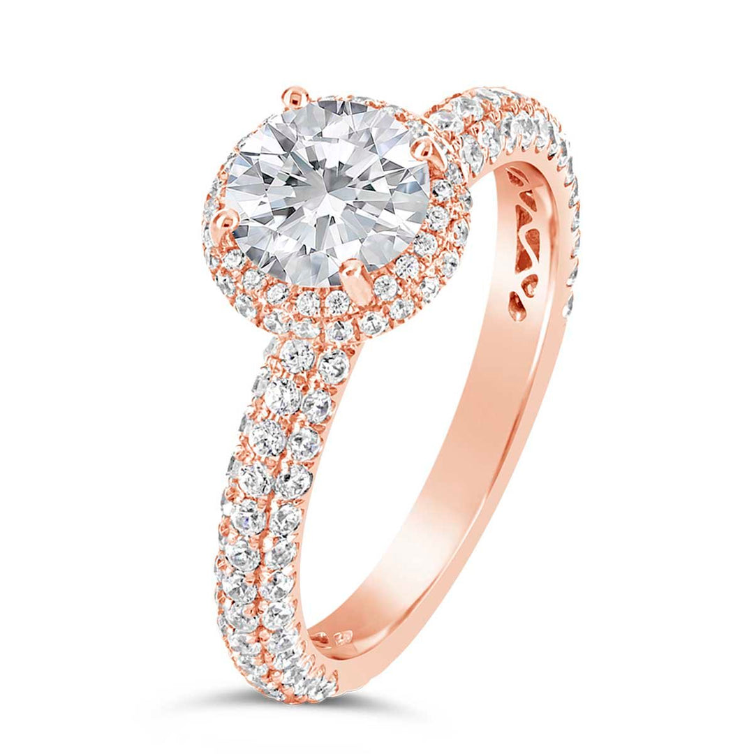 Diamond Halo  Engagement Ring - ACB012