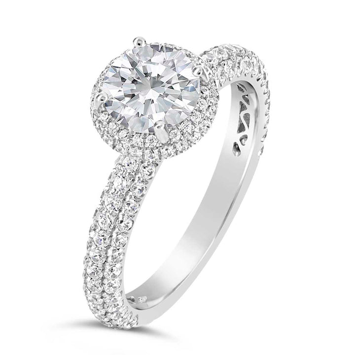 Diamond Halo  Engagement Ring - ACB012