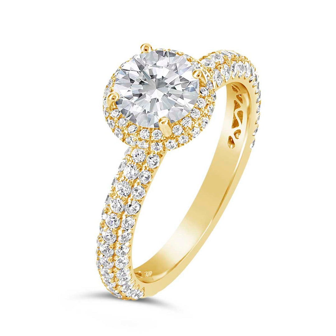 Diamond Halo  Engagement Ring - ACB012