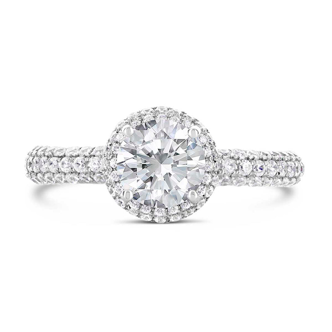 Diamond Halo  Engagement Ring - ACB012