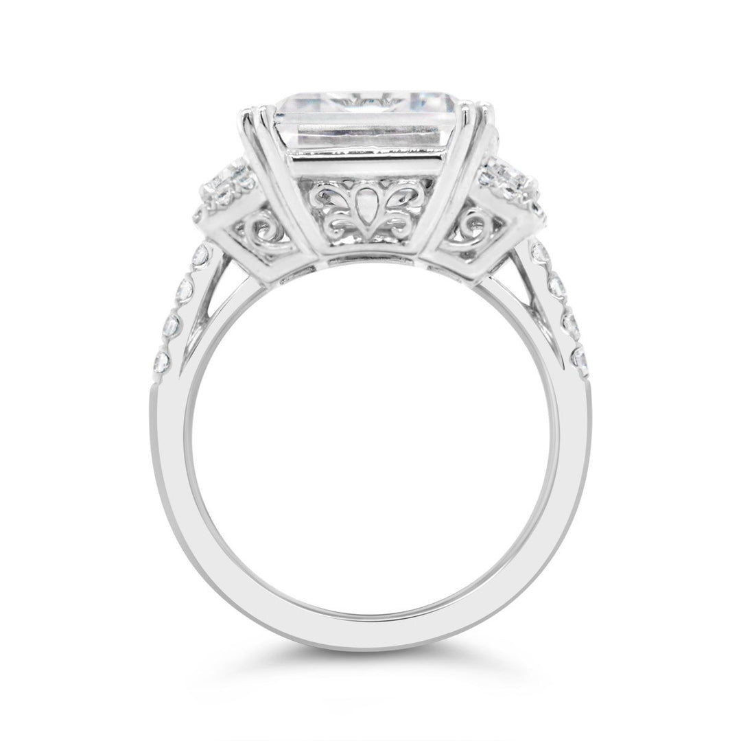 Three Stone Diamond Engagement Ring with Split Prongs - YJM3455R