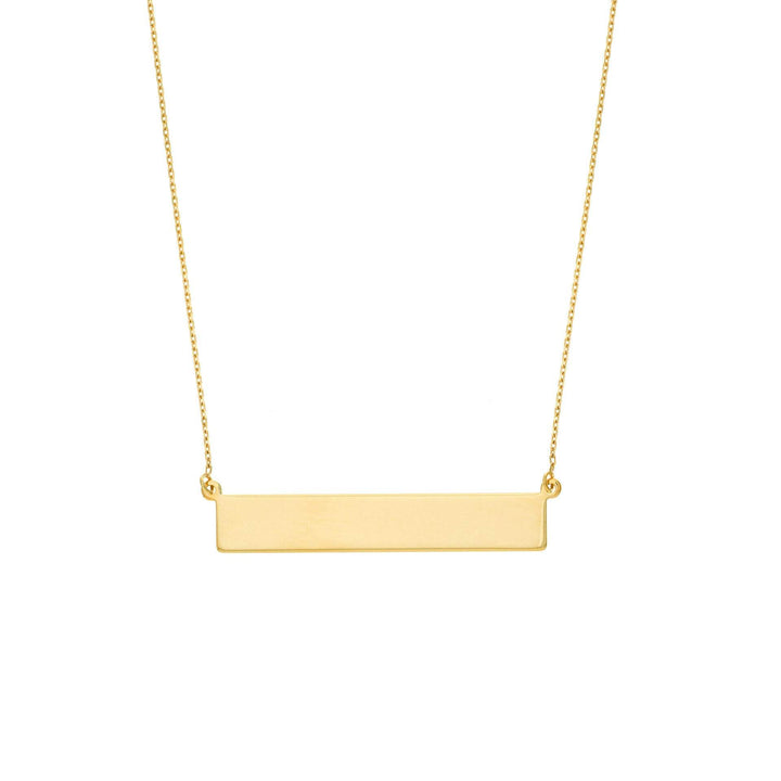 14K Yellow Gold Engravable Bar Necklace - MF021503-14Y