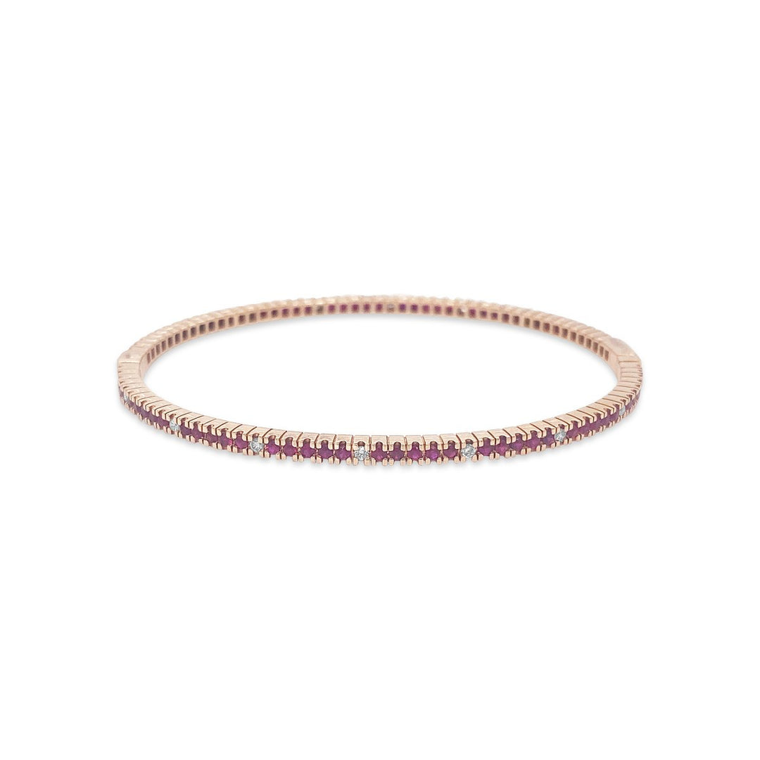 18K Rose Gold Ruby and Diamond Bangle - RB33663