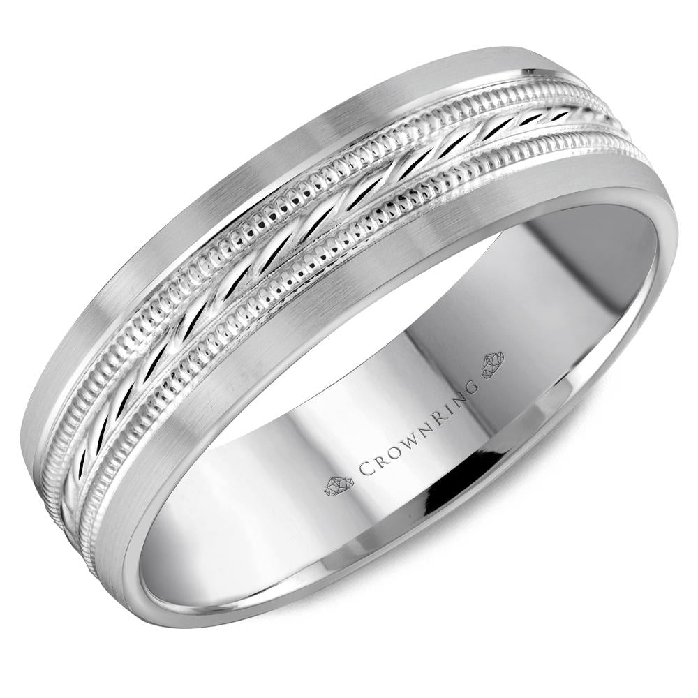 Men's Carved Wedding Band - WB-8082