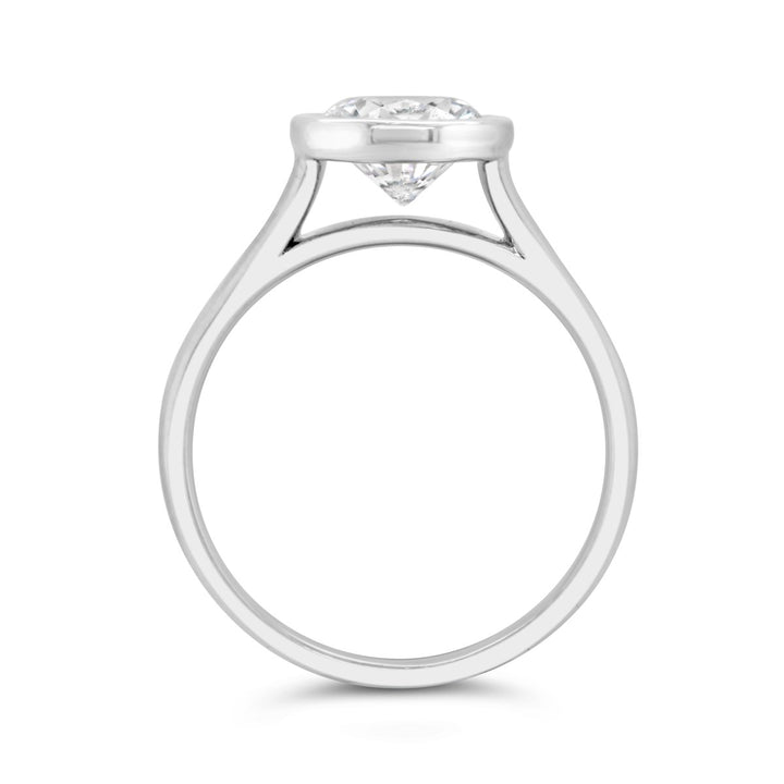 Bezel Set Solitiare Engagement Ring - 122939-RD