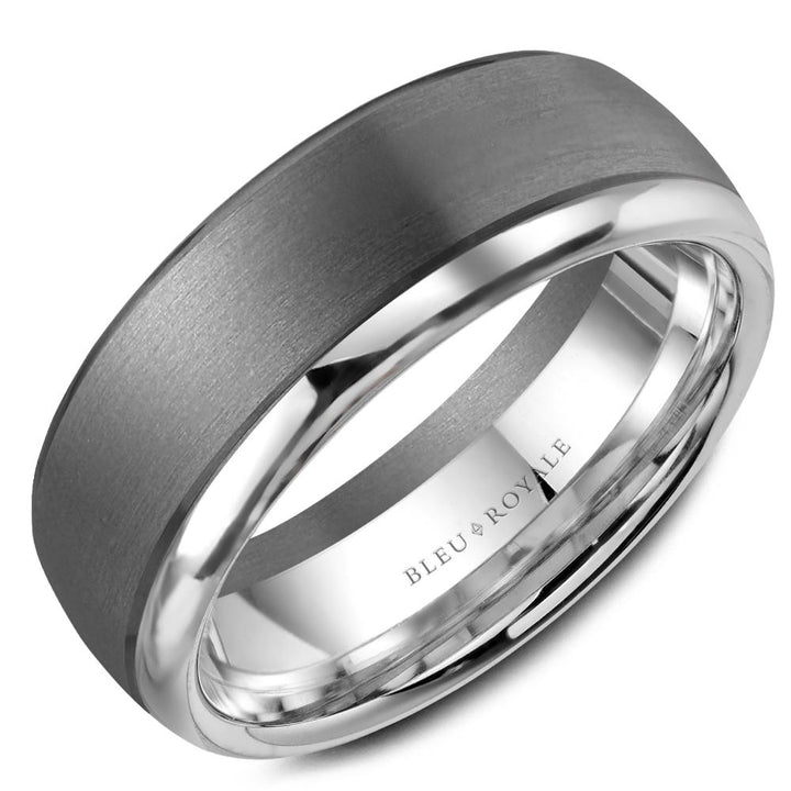 Tantalum Men's Wedding Band Sandpaper Center & High Polish Edges - RYL-169TR75